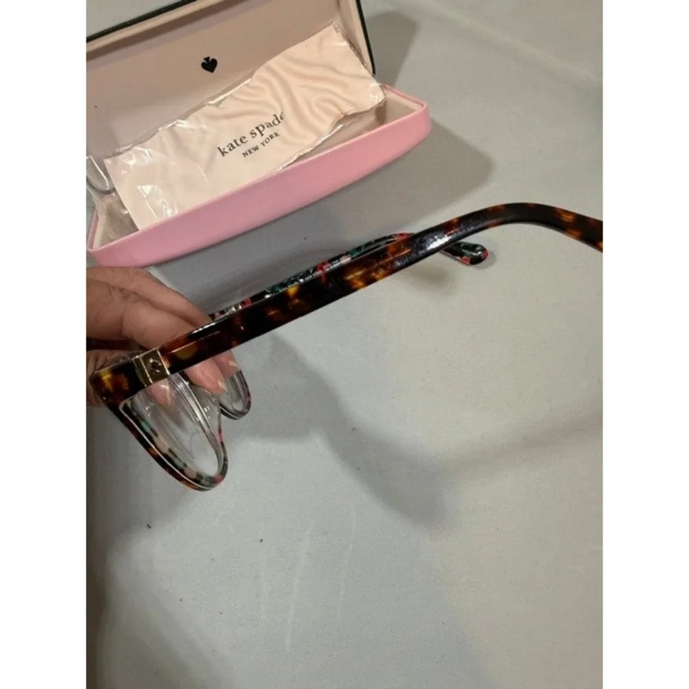 Kate Spade Cherette VH8 140 Tortoise Floral Cat Eye Eyeglasses with Case RX